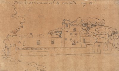 Pines of Solimena with His Villa, August 18 by John Robert Cozens